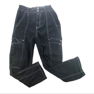 Blue Savvy Women's Cargo Pants Black Size 5 Elastic Waist Dolls Kill Street